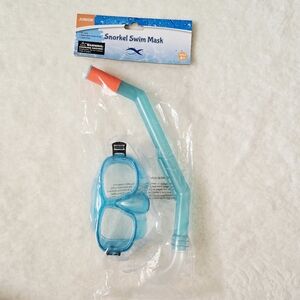 New Kids Goggles Mask and Snorkel Combo Snorkeling Set Clear Blue Swim Gear 4+
